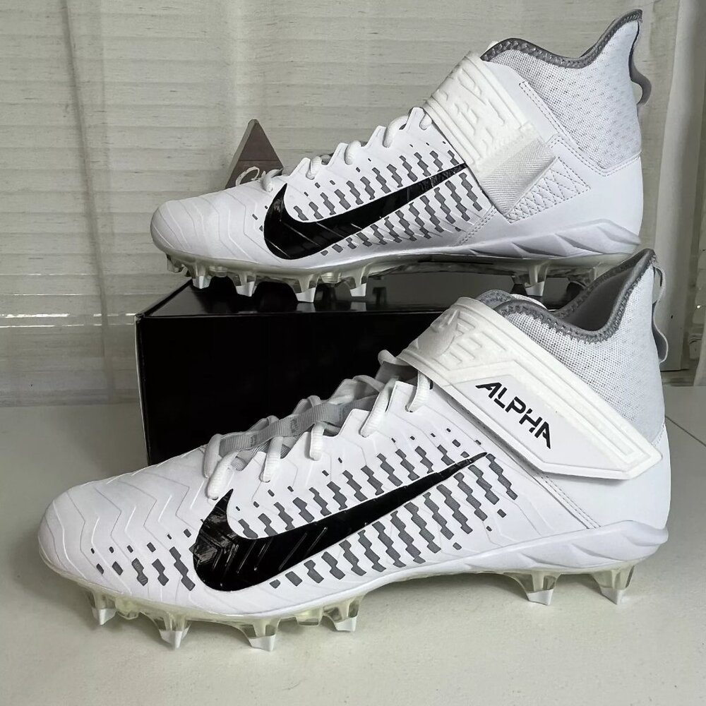 Nike Alpha Menace Pro 2 Mid Football Cleats Size 15 White /‎ Black AQ3209-100